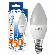 Лампа светодиодная IONICH 1530, декоративного освещение, свеча, C37, 6 Вт, 540 Лм, 230 В, 6500К, E14