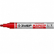 Маркер-краска Зубр, круглый наконечник, МК-750, красный, 2 мм