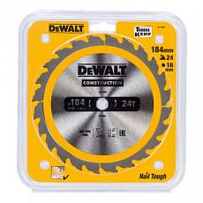 Фото Пильный диск DeWalt CONSTRUCT, 184х16 мм, 24 ATB, DT1939 