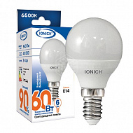 Лампа светодиодная IONICH 1610, декоративное освещение, шар, P45, 6 Вт, 540 Лм, 230 В, 6500К, E14
