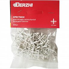 Фото Крестики для кафеля Derzhi, пластик, 1,5 мм, 200 шт