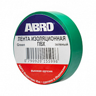 Изолента ABRO ET 912, 15 мм, 9,1 м, зеленая  