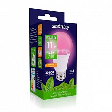 Фото Фитолампа светодиодная Smartbuy, шар, Е27, 11Вт, IP20, фиолетовый 