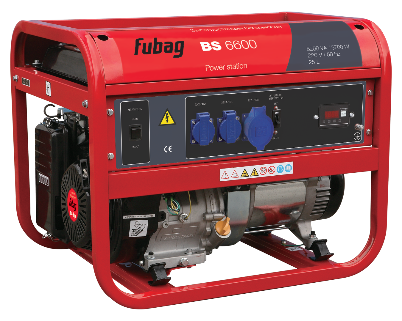 Генератор бензиновый BS 6600 Fubag 6кВт/86/25л/220В/ручной стартер/4-х такт. OHV_Р