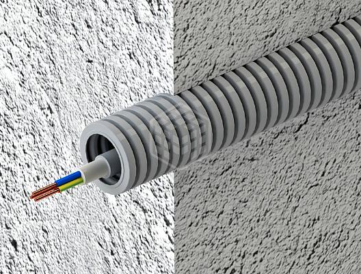 Труба гофрированная ПВХ Промрукав, Строительная, с зондом, 25 мм, 50 м ...