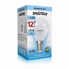 Лампа светодиодная "шар" Р45 Е14 12Вт 4000К Smartbuy (1/10/100) SBL-P45-12-40K-E14