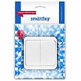 Фото Выключатель 2-кл. Smartbuy Юпитер, о/у, 10А, 220В, белый  (1/10/200) SBE-03w-10-SW2-0