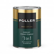 Грунт-эмаль по ржавчине бело-алюминиевый RAL 9006 0,8 л (1/6) Poller A.R.T.