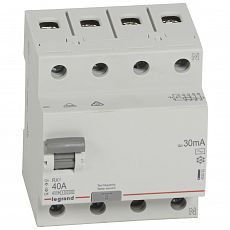 Фото Выключатель дифференциального тока Legrand RX3, 30мА, 40А, 4П, AC, 402063