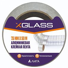 Лента клейкая X-Glass алюминиевая 75мм х 50м 40мкр (1/36) 160033_Z