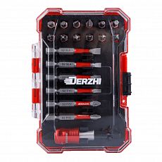 Набор бит (насадка) 19 предметов (18 бит, 1 магнитный адаптер) Derzhi (1/48) 3310-19
