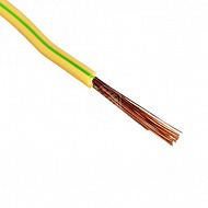 Провод установочный повышенной гибкости ПуГВ (ПВЗ), ГОСТ, 1x4 мм², жёлто-зелёный, 100 м