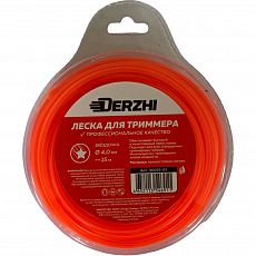Леска для триммеров звездочка DERZHI 4,0мм, 15м, блистер (1/40) 40015-01 (оранжевая)