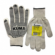 Перчатки рабочие KUMA трикотажные х/б, 10 класс, волна, ПВХ-гель, L, 701352
