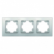Рамка UNIVersal Афина, 3-местная, горизонтальная, серебро, A0045-S 