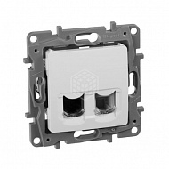 Двойная розетка Legrand Etika, RJ11 + RJ45, белый, 672252