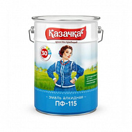 Эмаль Казачка ПФ-115, чёрная, 6 кг