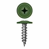 Саморез 4,2х13 мм, с прессшайбой, острый, RAL 6005 зеленый, 1000 шт 