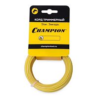 Леска для триммеров Champion Star, 2 мм, 15 м, звезда, в мотке Леска для триммеров Champion Star, 2 мм, 15 м, звезда, в мотке