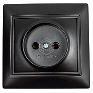 Розетка Smartbuy Венера, 1-м, с/у, б/з, 10 А, 220 В, черная, SBE-01b-10-S1-N-c