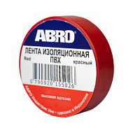 Изолента ABRO ET 912, 18 мм, 9,1 м, красная