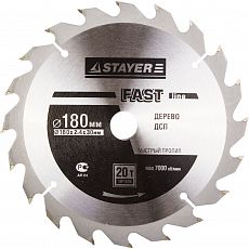 Диск STAYER "MASTER" FAST-Line пильный по дереву, 180х30мм, 20Т (1/6/36) 3680-180-30-20_z01