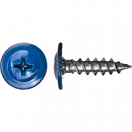 Саморез 4,2х19 мм, с прессшайбой, острый, RAL 5002 ультрамариновый-синий, 1000 шт 