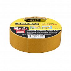 Лента STAYER PROFI клейкая двусторонняя, 38мм х05м. (1/72) 1221-38-05