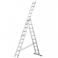 Лестница Stairs AL310, 3x10 ступеней, алюминиевая, трехсекционная, универсальная,