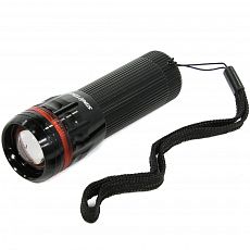 Фонарь светод. алюмин. 3*ААА, 1 LED, 3Вт, 100м, 100Лм, черный Smartbuy  (1/40) SBF-305-3ААА
