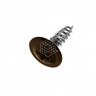 Саморез 4,2х16 мм, с прессшайбой, острый, RAL 8019 серо-коричневый, 1000 шт 