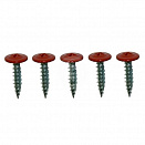 Саморез 4,2х13 мм, с прессшайбой, острый, RAL 3005 красный, 1000 шт 