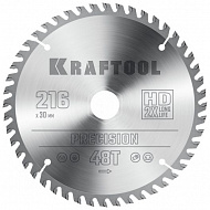 Пильный диск KRAFTOOL Precision, по дереву, 216х30 мм, 48Т, 36952-216-30