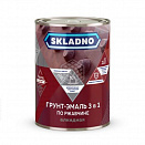 Грунт-эмаль по ржавчине Skladno, 3 в 1, коричневая, 0,8 кг 
