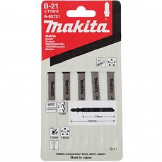 Фото Пилки лобзиковые Makita B21, по металлу, HSS, 100x75x2,1 мм, 5 шт