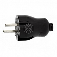 Вилка Smartbuy, прямая, без/з, черная, 10А, 250В, IP20 