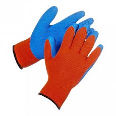 Перчатки рабочие акриловая оверлок облив с рельефным латексом 7,5 кл разм.9 утепленые (1/400) АЛ-1-7
