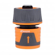 Соединитель DERZHI с автостопом, шланг-насадка, 3/4" (1/270) 26362