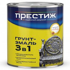 Грунт-эмаль по ржавчине быстросохнущая шоколадная 1,9 кг (1/6) Престиж