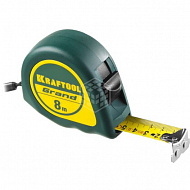 Рулетка KRAFTOOL GRAND, обрезиненный пластиковый корпус, 8 м, 25 мм, 34022-08-25