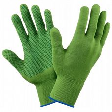 Перчатки нейлоновые с ПВХ 15 класс, S-L, зеленые (5/500)