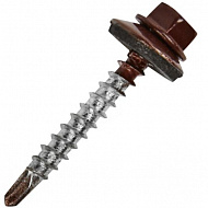 Саморез кровельный коричневый (RAL8017), 4,8х35 мм, 250 шт, ат 