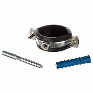 Хомут сантехнический М8, 2-1/2", 72-78 мм, с дюбелем и шурупом, М10