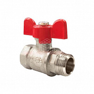 Кран шаровой латунный никелированный Valfex, вн/нар, бабочка, 1/2", VF.218.NB1.012 