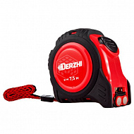 Рулетка Derzhi, с фиксатором, каучук, 25 мм, 7,5 м, 8425-075