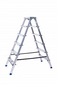 Стремянка Stairs алюминиевая, 2-х сторонняя 2*6 (1,42/3,39/0,51) AS206 Стремянка Stairs алюминиевая, 2-х сторонняя 2*6 (1,42/3,39/0,51) AS206