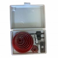 Набор коронок Derzhi, по дереву, 12 шт, 19-127 мм, 2 адаптера 