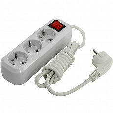 Удлинитель 3-мест, 2м, с/з, с выкл. 16А, ПВС 3*1 3500 Вт Smartbuy (1/1) SBE-16-3-02-ZS