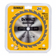 Пильный диск DeWalt CONSTRUCT, 184х16 мм, 24 ATB, DT1939 