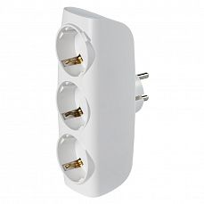 Разветвитель 3гн Тройник с/з  белый 16А 250В Smartbuy (1/1) SBE-16-A04w-3z